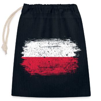 Pinselstrich "Flagge polieren" - Verschließbarer Geschenkbeutel aus Baumwolle (25x30cm) - Navy - Vorne