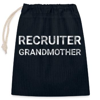 Recruiter Grandmother - Closable cotton gift bag (25x30cm) - navy - Front