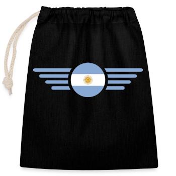 Drapeau de l’Argentine - Sac cadeau en coton avec cordon (25 x 30 cm) - noir - Devant