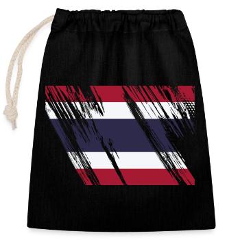 Drapeau de la Thaïlande - Sac cadeau en coton avec cordon (25 x 30 cm) - noir - Devant