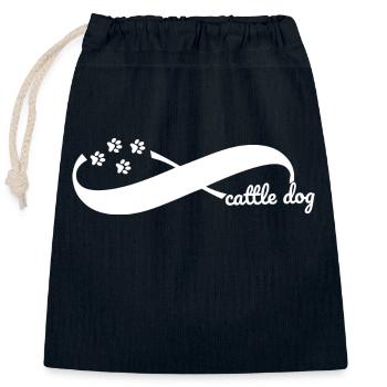 Hund Chien - Sac cadeau en coton avec cordon (25 x 30 cm) - bleu marine - Devant