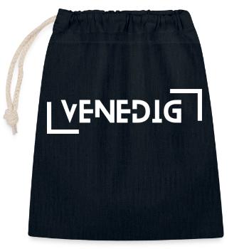 Venice Venezia - Closable cotton gift bag (25x30cm) - navy - Front