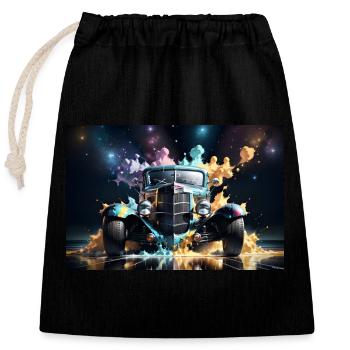 Hot Rod #2 - Closable cotton gift bag (25x30cm) - black - Front
