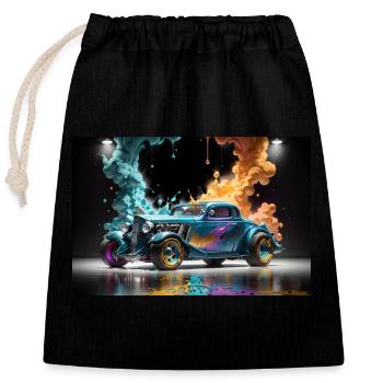 Hot Rod #3 - Closable cotton gift bag (25x30cm) - black - Front