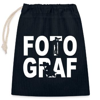 Fotograf - Verschließbarer Geschenkbeutel aus Baumwolle (25x30cm) - Navy - Vorne