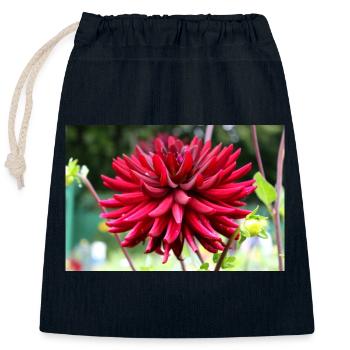 Dahlie rot Blüte ,Blume - Verschließbarer Geschenkbeutel aus Baumwolle (25x30cm) - Navy - Vorne