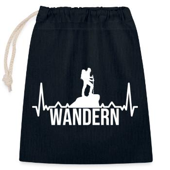 Wandern - Herzlinie - Verschließbarer Geschenkbeutel aus Baumwolle (25x30cm) - Navy - Vorne