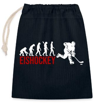 Evolution Eishockey - Verschließbarer Geschenkbeutel aus Baumwolle (25x30cm) - Navy - Vorne
