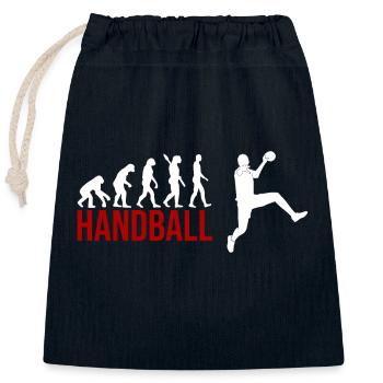 Evolution Handball - Verschließbarer Geschenkbeutel aus Baumwolle (25x30cm) - Navy - Vorne