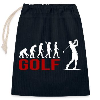 Evolution Golfsport - Verschließbarer Geschenkbeutel aus Baumwolle (25x30cm) - Navy - Vorne