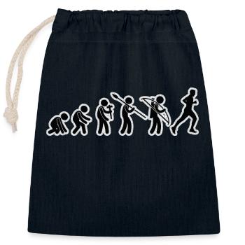 Evolution Running Black Grunge - Closable cotton gift bag (25x30cm) - navy - Front
