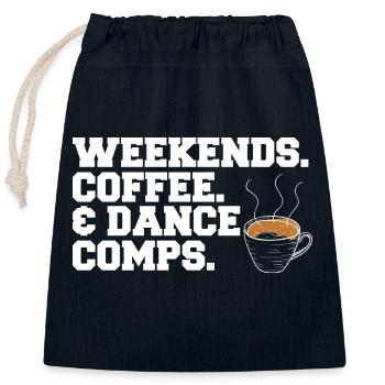 Weekends Coffee And Dance Comps Dance Mom Dancer - Verschließbarer Geschenkbeutel aus Baumwolle (25x30cm) - Navy - Vorne