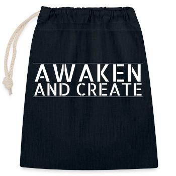 présent idée présente éveil spirituel heureux - Sac cadeau en coton avec cordon (25 x 30 cm) - bleu marine - Devant