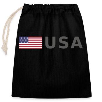 TEAM USA amerikanische Flagge Fahne vor Schrift - Verschließbarer Geschenkbeutel aus Baumwolle (25x30cm) - Schwarz - Vorne
