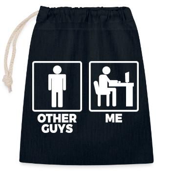Software Engineer Stick Figures - Closable cotton gift bag (25x30cm) - navy - Front