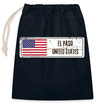 El Paso Flagge der Vereinigten Staaten - Verschließbarer Geschenkbeutel aus Baumwolle (25x30cm) - Navy - Vorne