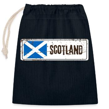 Drapeau de l’Écosse - Sac cadeau en coton avec cordon (25 x 30 cm) - bleu marine - Devant