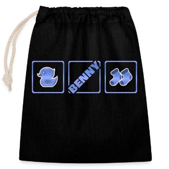 Benny - Closable cotton gift bag (25x30cm) - black - Front