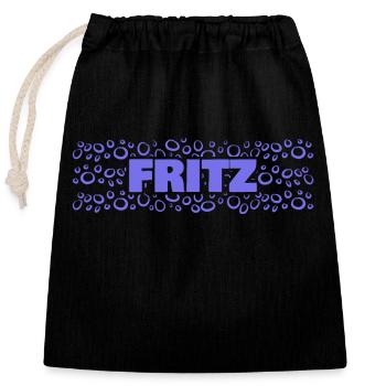 First name Fritz - Closable cotton gift bag (25x30cm) - black - Front