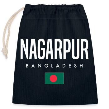 Nagarpur Bangladesh - Closable cotton gift bag (25x30cm) - navy - Front