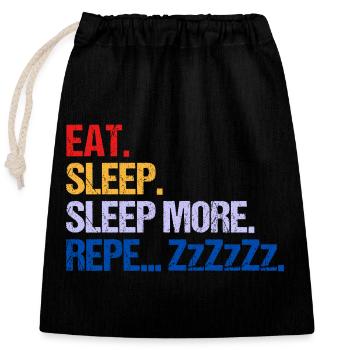 MANGER DORMIR DORMIR DORMIR PLUS ZzZzZ - Sac cadeau en coton avec cordon (25 x 30 cm) - noir - Devant