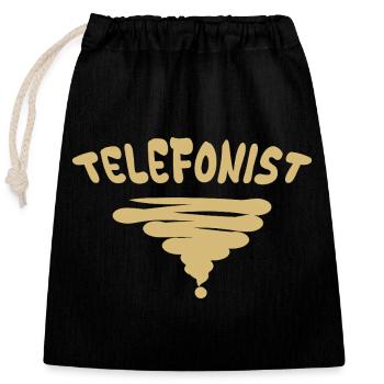 Beruf Telefonist - Verschließbarer Geschenkbeutel aus Baumwolle (25x30cm) - Schwarz - Vorne