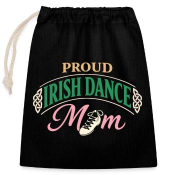 Irish Dance Step-dancing Celtic Fan - Closable cotton gift bag (25x30cm) - black - Front