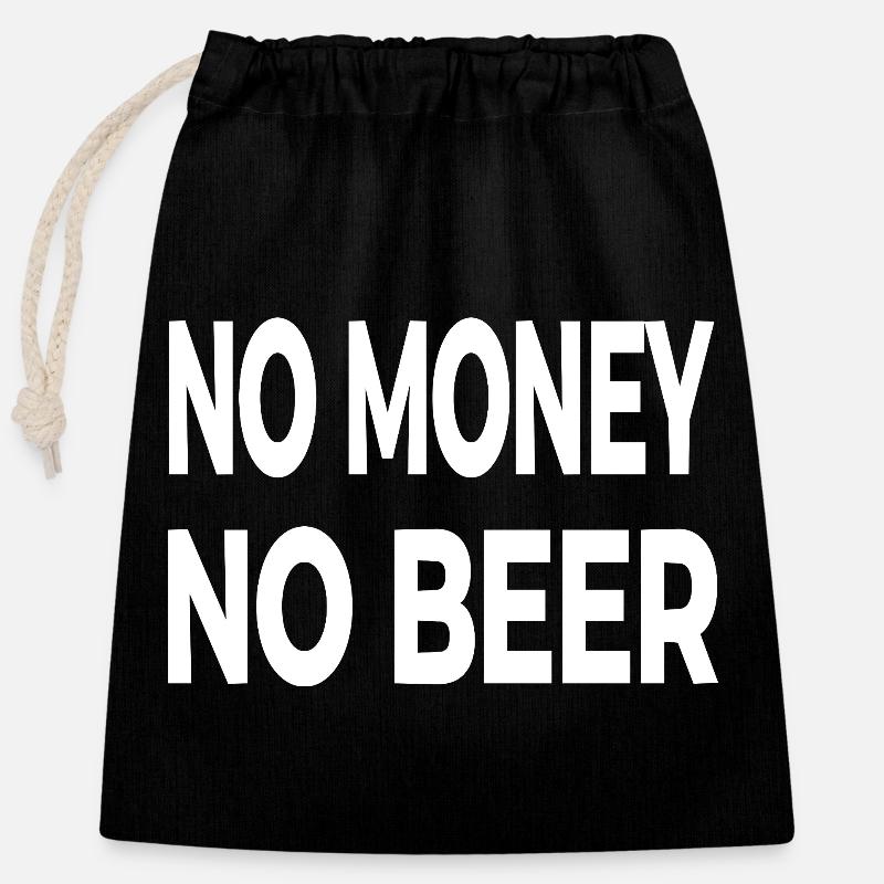 Bière - Sac cadeau en coton avec cordon (25 x 30 cm) - noir