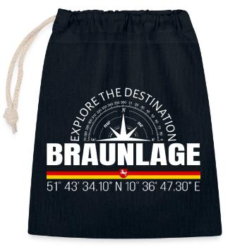 Braunlage - Closable cotton gift bag (25x30cm) - navy - Front