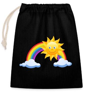 Arc-en-ciel - Sac cadeau en coton avec cordon (25 x 30 cm) - noir - Devant