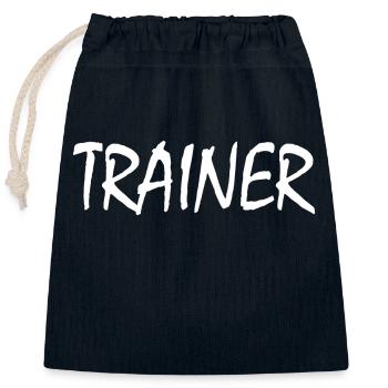Trainer - Verschließbarer Geschenkbeutel aus Baumwolle (25x30cm) - Navy - Vorne