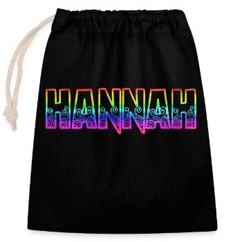 hannah rs regenbogen - Verschließbarer Geschenkbeutel aus Baumwolle (25x30cm) - Schwarz - Vorne