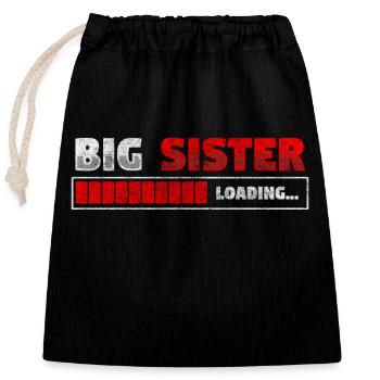 Siblings Little Sister Pregnant - Closable cotton gift bag (25x30cm) - black - Front