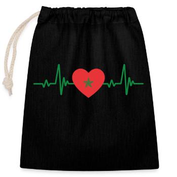 Maroc Football Equipe Fan Cadeau Marocain - Sac cadeau en coton avec cordon (25 x 30 cm) - noir - Devant