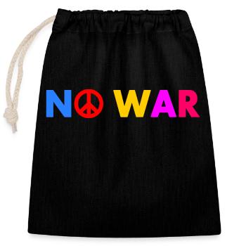 No war - Sac cadeau en coton avec cordon (25 x 30 cm) - noir - Devant
