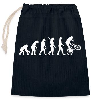 evolution bmx / evolution vélo - Sac cadeau en coton avec cordon (25 x 30 cm) - bleu marine - Devant
