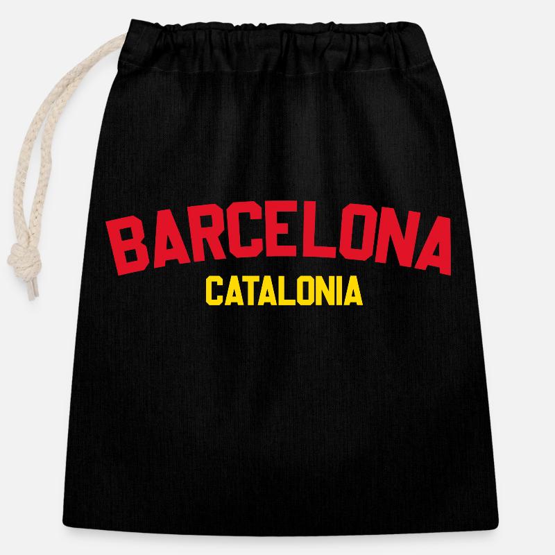 Barcelona - Verschließbarer Geschenkbeutel aus Baumwolle (25x30cm) - Schwarz