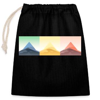 Mountain Landscape Geometric Art - Closable cotton gift bag (25x30cm) - black - Front