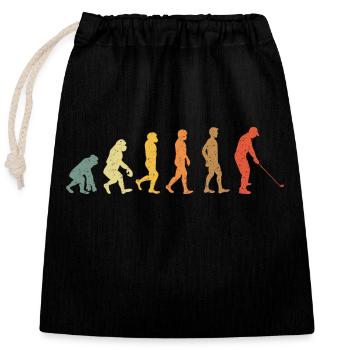 Golf Evolution vitage retro - Verschließbarer Geschenkbeutel aus Baumwolle (25x30cm) - Schwarz - Vorne