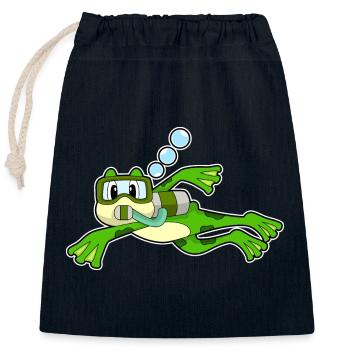 Frog Diver Swimming Goggles Diving - Closable cotton gift bag (25x30cm) - navy - Front
