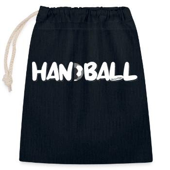 Handball - Back Center - Closable cotton gift bag (25x30cm) - navy - Front