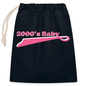 Year 2000 baby - Closable cotton gift bag (25x30cm) - navy - Front