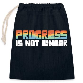 SPED Teacher Progress Is Not Linear Para ABA - Closable cotton gift bag (25x30cm) - navy - Front