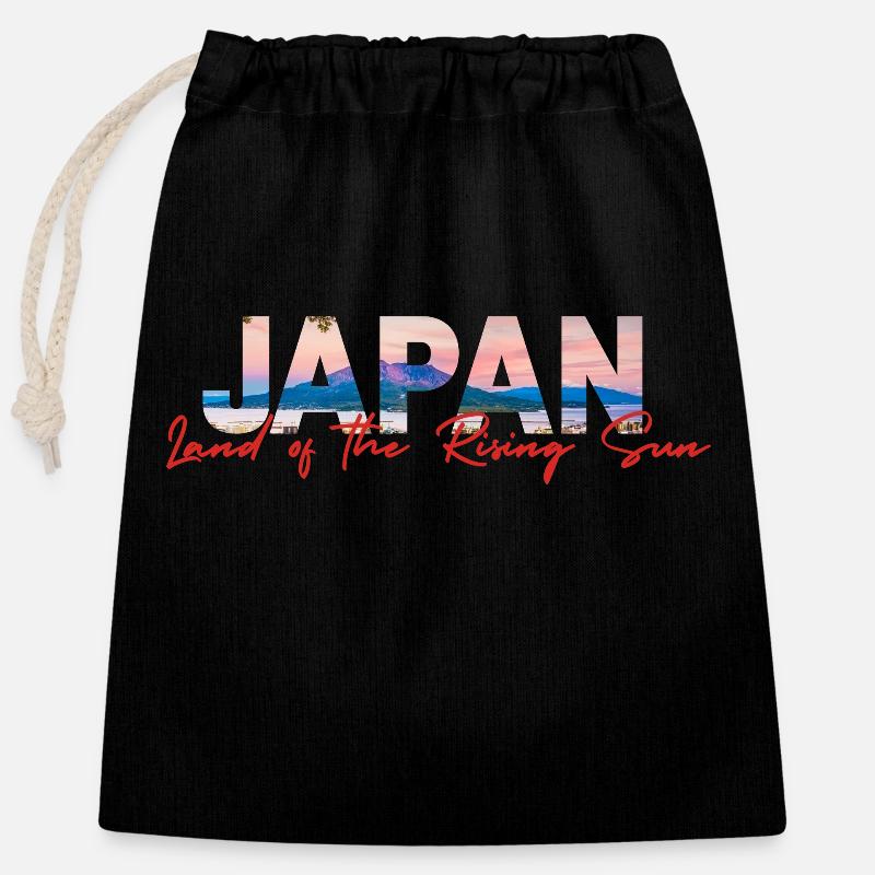 Samouraï Style - Sac cadeau en coton avec cordon (25 x 30 cm) - noir