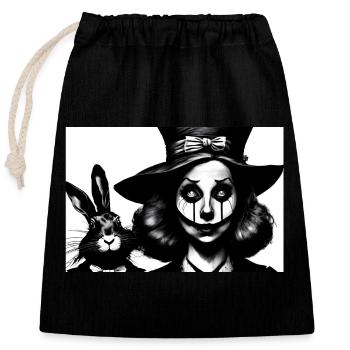 Alice #3 - Sac cadeau en coton avec cordon (25 x 30 cm) - noir - Devant