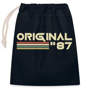1987 - Closable cotton gift bag (25x30cm) - navy - Front