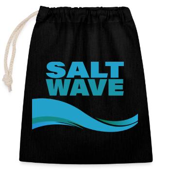 VAGUE DE SEL - Sac cadeau en coton avec cordon (25 x 30 cm) - noir - Devant