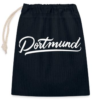 Dortmund - Sac cadeau en coton avec cordon (25 x 30 cm) - bleu marine - Devant
