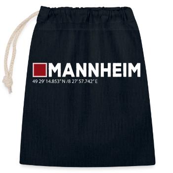 Mannheim Monnem Mannheimat - Verschließbarer Geschenkbeutel aus Baumwolle (25x30cm) - Navy - Vorne
