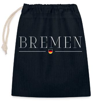 Brême, Allemagne T-Shirt Design de Style Élégance - Sac cadeau en coton avec cordon (25 x 30 cm) - bleu marine - Devant